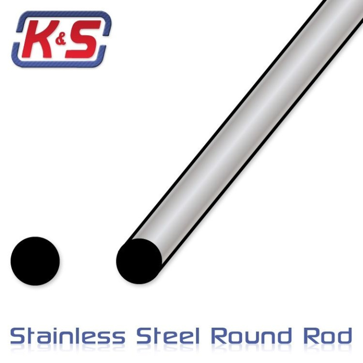 Rostfri Tråd 3/32\'\'(2.4x300mm) (6)* i gruppen Katalog / Fabrikat / K / K&S / Rostfritt hos Minicars Hobby Distribution AB (547133)