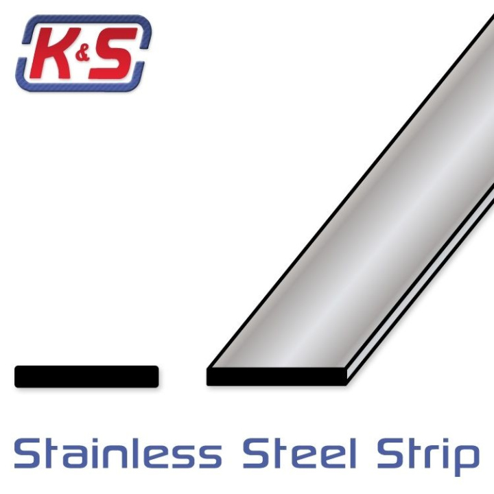 Rostfri Remsa 0.45x25.4x300mm (6)* i gruppen Katalog / Fabrikat / K / K&S / Rostfritt hos Minicars Hobby Distribution AB (547161)