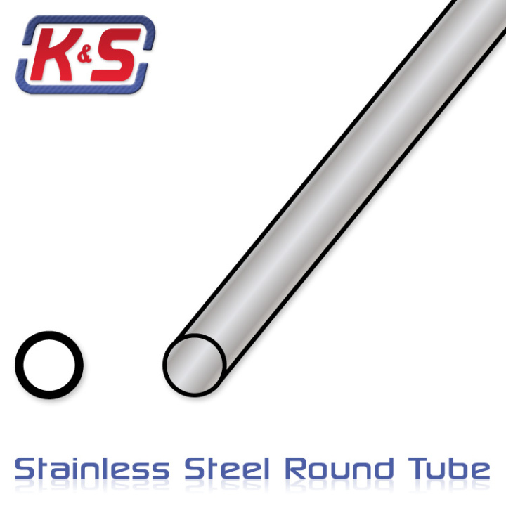Rostfri Rör 6.35x305mm (1/4\'\') (.028) (1) i gruppen Katalog / Fabrikat / K / K&S / Rostfritt hos Minicars Hobby Distribution AB (5487115)