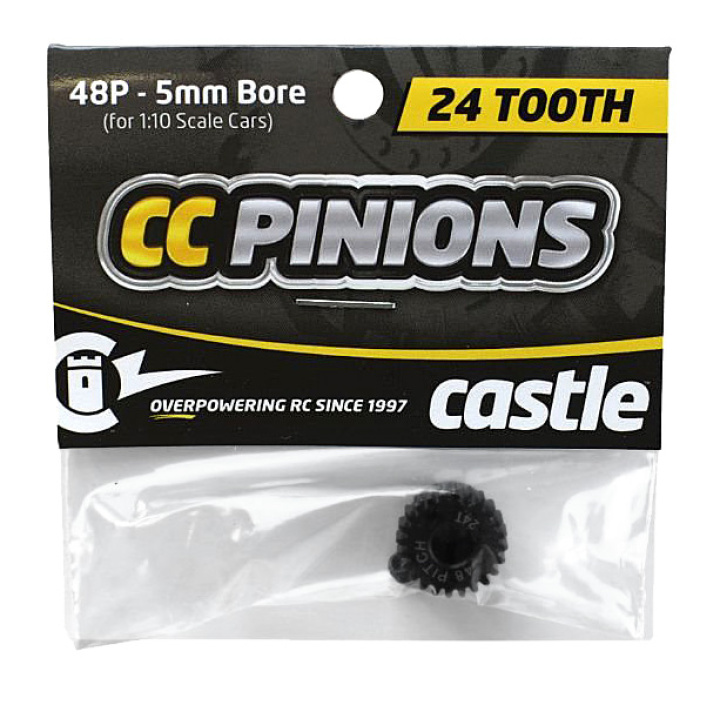 CC Pinion 24T 48P - 5mm i gruppen Katalog / Fabrikat / C / Castle Creations / Piniondrev hos Minicars Hobby Distribution AB (CC010-0065-43)