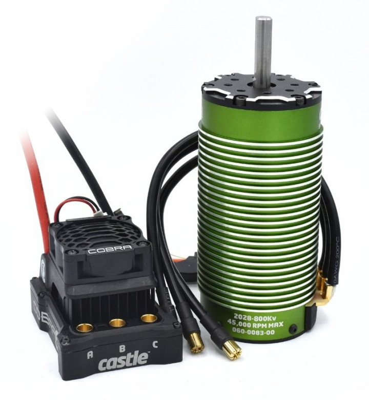 Cobra 6 8S 33,6V ESC, 2028-800KV Motor Combo 1/6-1/8 i gruppen Katalog / Tillbehör & Delar / Fartreglage / Kompletta system hos Minicars Hobby Distribution AB (CC010-0184-01)