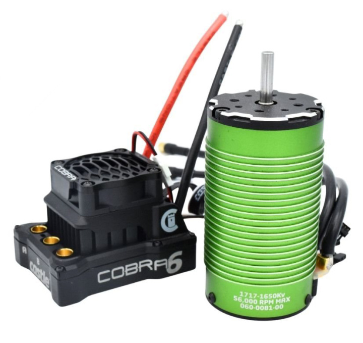 Cobra 6 8S 33,6V ESC, 1717-1650KV Motor Combo 1/6-1/8 i gruppen Katalog / Fabrikat / C / Castle Creations / ESC & Combo Bil 1/8-1/5 hos Minicars Hobby Distribution AB (CC010-0184-02)