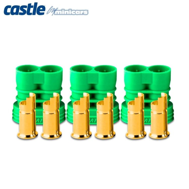 Polarized Bullet Kontakt 6,5mm hona 3set i gruppen Katalog / Fabrikat / C / Castle Creations / Kablar & Kontakter hos Minicars Hobby Distribution AB (CC011-0069-00)