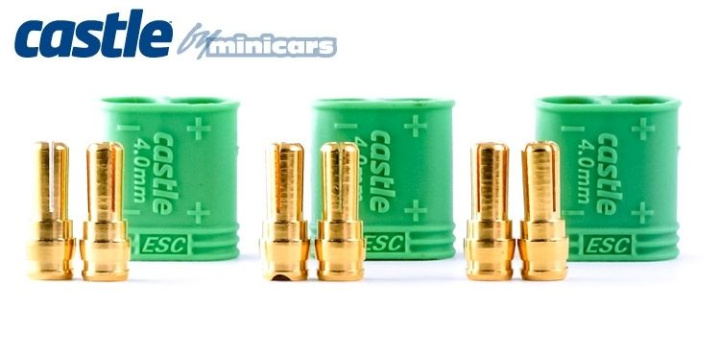 Polarized Bullet Kontakt Hane 4mm 3st i gruppen Katalog / Fabrikat / C / Castle Creations / Kablar & Kontakter hos Minicars Hobby Distribution AB (CC011-0075-00)