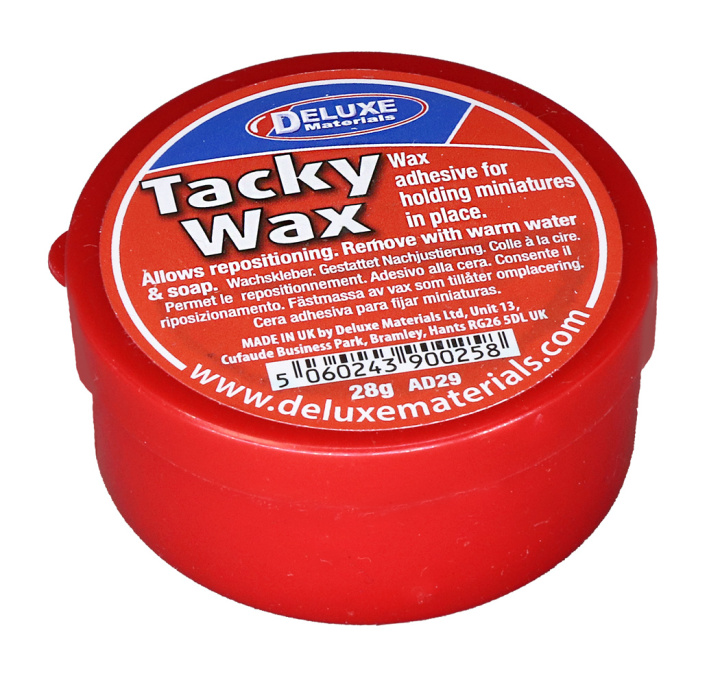 Tacky Wax Kleber 28gr in der Gruppe Katalog / Hersteller / D / Deluxe Materials / Adhesives bei Minicars Hobby Distribution AB (DL-AD29)