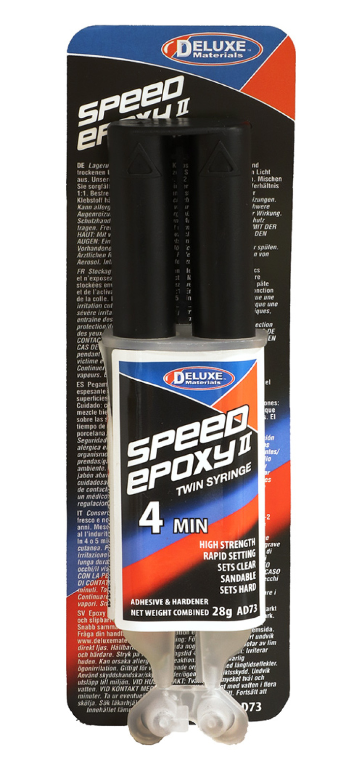 Speed Epoxy II Glue Syringe 4min 28gr in der Gruppe Katalog / Hersteller / D / Deluxe Materials / Adhesives bei Minicars Hobby Distribution AB (DL-AD73)