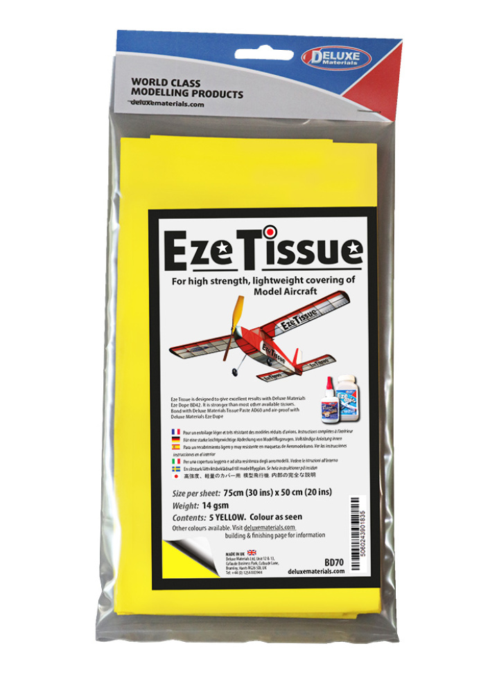 Eze Tissue Spannpapier gelb 5stuck in der Gruppe Katalog / Hersteller / D / Deluxe Materials / Adhesives bei Minicars Hobby Distribution AB (DL-BD70)