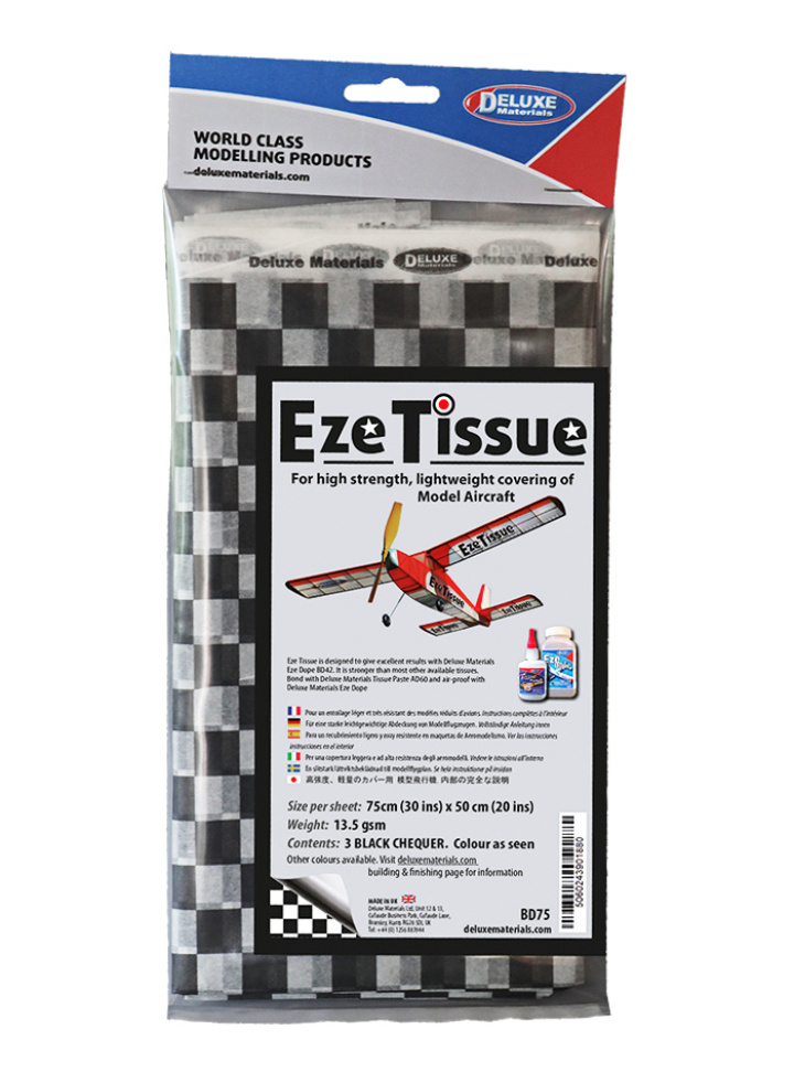 Eze Tissue Japanpapper Rutig Svart 3/pack i gruppen Katalog / Fabrikat / D / Deluxe Materials / Lim hos Minicars Hobby Distribution AB (DL-BD75)