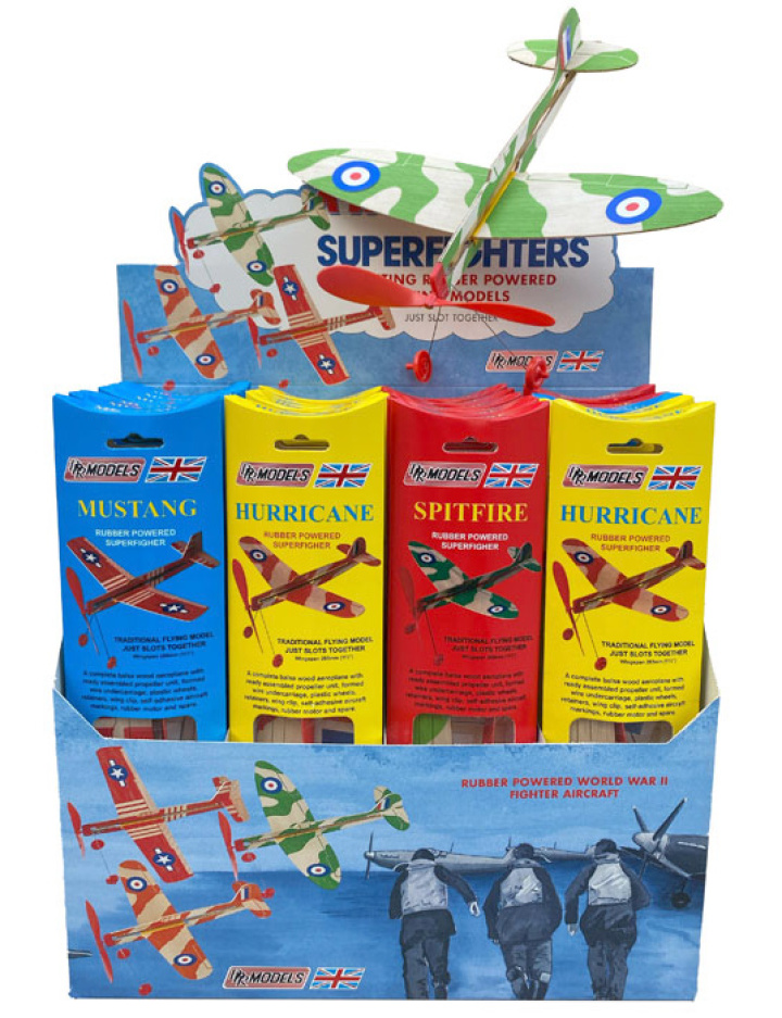 Butiksställ Friflyg Super Fighters Balsabyggsatser (24) i gruppen Katalog / Fabrikat / D / DPR Models / Friflyg hos Minicars Hobby Distribution AB (DPRSF100)