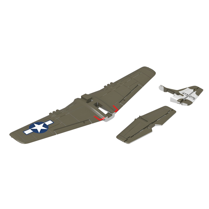 Vinge & Stjärt utan dekaler P51D Mustang 500mm i gruppen Katalog / Tillbehör & Delar / Reservdelar / Flygplan hos Minicars Hobby Distribution AB (EXP7680202G)