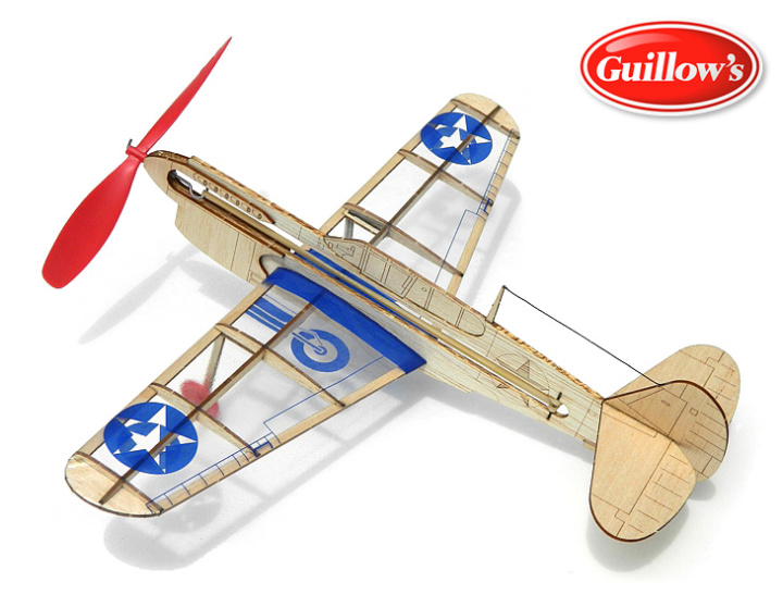 US Warhawk m. gummi motor i gruppen Katalog / Fabrikat / G / Guillows / Enkla Modeller hos Minicars Hobby Distribution AB (GU4502)