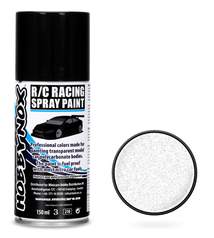 Metallic White R/C Racing Spray Paint 150 ml in the group Catalog / Brands / H / Hobbynox / Spray Paint RC Car at Minicars Hobby Distribution AB (HN1201)