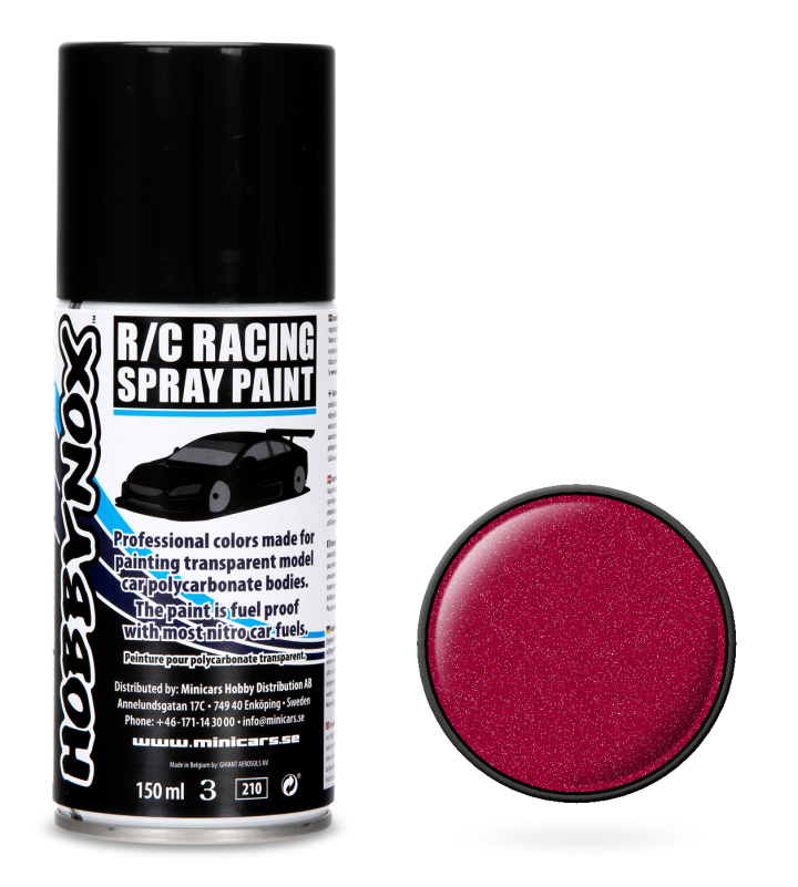 Metallic Röd R/C Racing Spray Färg 150 ml i gruppen Katalog / Fabrikat / H / Hobbynox / Sprayfärger RC Bil hos Minicars Hobby Distribution AB (HN1206)