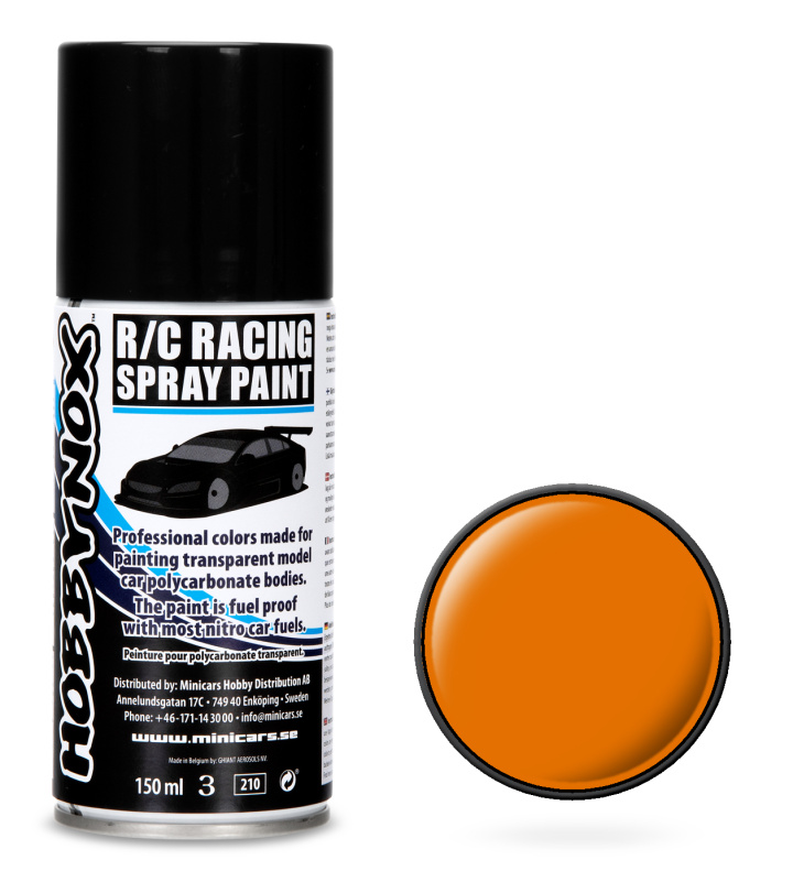 Orange R/C Racing Spray Paint 150 ml in der Gruppe Katalog / Hersteller / H / Hobbynox / Spray Paint RC Car bei Minicars Hobby Distribution AB (HN1301)
