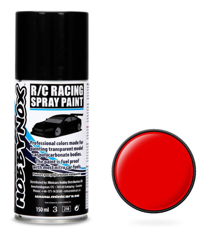Röd R/C Racing Spray Färg 150 ml i gruppen Katalog / Fabrikat / H / Hobbynox / Sprayfärger RC Bil hos Minicars Hobby Distribution AB (HN1302)