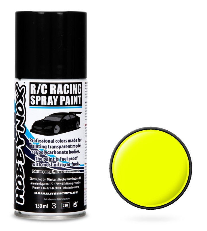 Neon Yellow R/C Racing Spray Paint 150 ml in der Gruppe Katalog / Hersteller / H / Hobbynox / Spray Paint RC Car bei Minicars Hobby Distribution AB (HN1400)