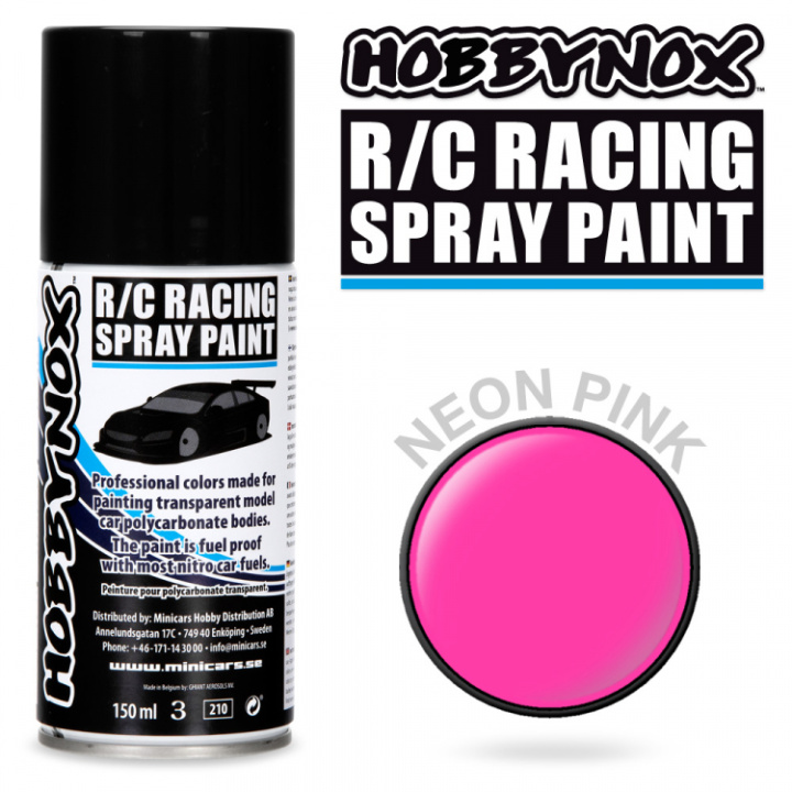 Neon Rosa R/C Racing Spray Färg 150 ml i gruppen Katalog / Fabrikat / H / Hobbynox / Sprayfärger RC Bil hos Minicars Hobby Distribution AB (HN1405)