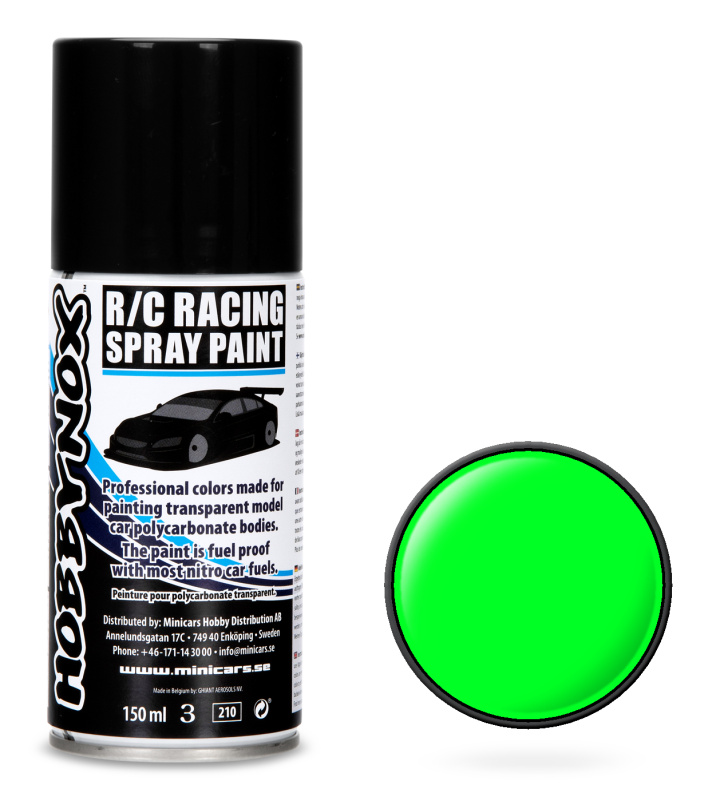 Neon Grön R/C Racing Spray Färg 150 ml i gruppen Katalog / Fabrikat / H / Hobbynox / Sprayfärger RC Bil hos Minicars Hobby Distribution AB (HN1408)