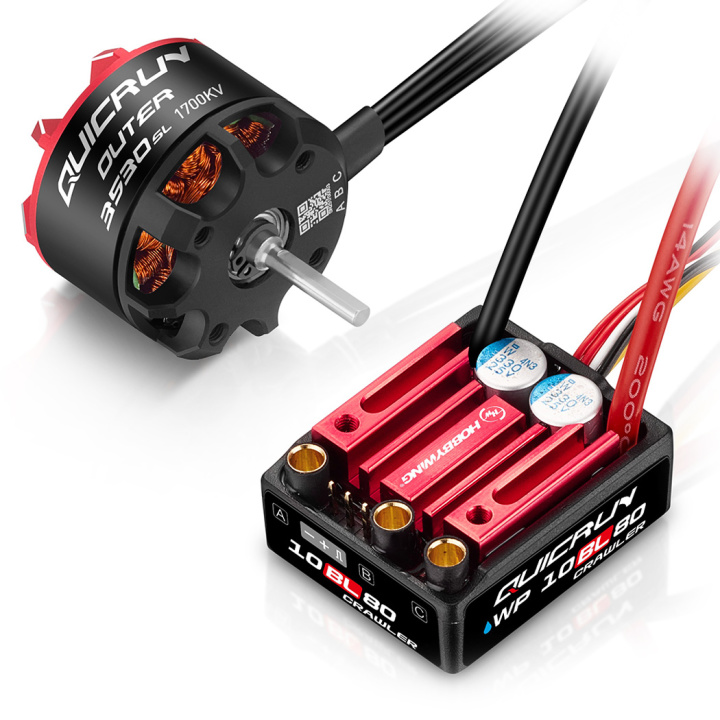 QuicRun Combo WP 10BL80 G2 Crawler - 3530SL 1700KV in the group Catalog / Brands / H / Hobbywing / Combo Set at Minicars Hobby Distribution AB (HW38030215)