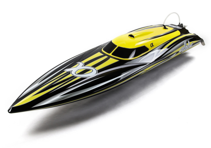Alpha 1000mm Brushless V-Boat ARTR Yellow in the group Catalog / Models R/C / Boats at Minicars Hobby Distribution AB (JW8901Y)