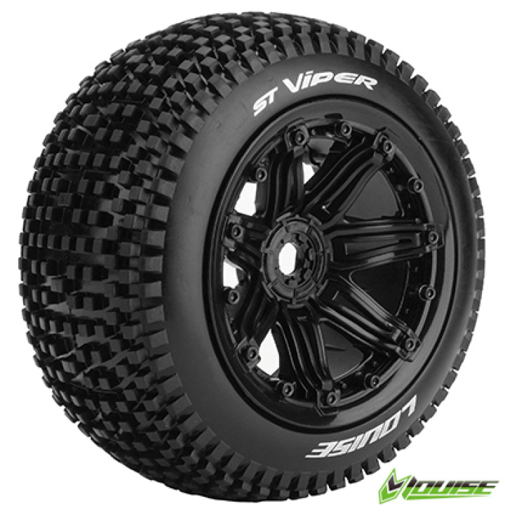 Däck & Fälg ST-VIPER 1/8 Truck (Beadlock) Svart (2)* i gruppen Katalog / Fabrikat / L / Louise RC World / Däck 1/8 Truck Stadium hos Minicars Hobby Distribution AB (LT3289B)