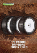 Tire & Wheel B-AIR TRAK 1/8 Buggy Soft White (2)