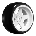Tires & Wheels Drift / 5-Spoke White (2,4,6,8mm Offset) 12mm Hex (4)