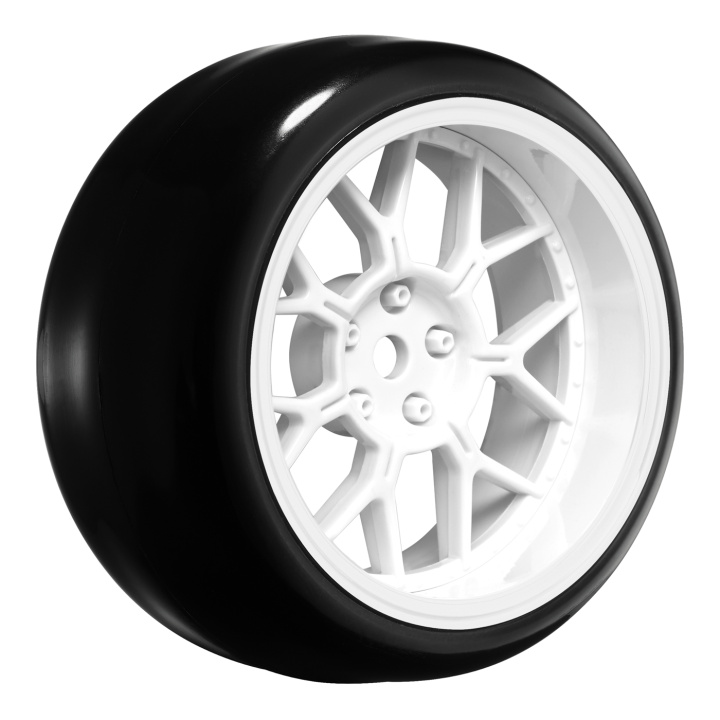 Tires & Wheels Drift / 14-Spoke White (2,4,6,8mm Offset) 12mm Hex (4) in der Gruppe Katalog / Hersteller / L / Louise RC World / Tires 1/10 Truck Stadium bei Minicars Hobby Distribution AB (LTLNHA564T)