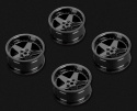 Wheels Drift 5-Spoke Black (2,4,6,8mm Offset) 12mm Hex (4)