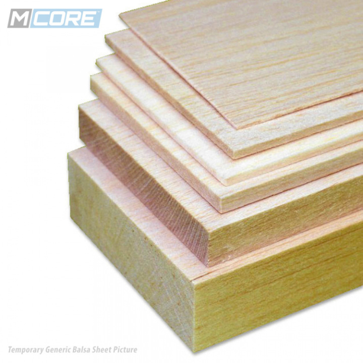 Balsaflak 1x100x1000mm M-Core i gruppen Katalog / Fabrikat / M / M-Core / Balsaflak hos Minicars Hobby Distribution AB (MCB-SH010-10-100)