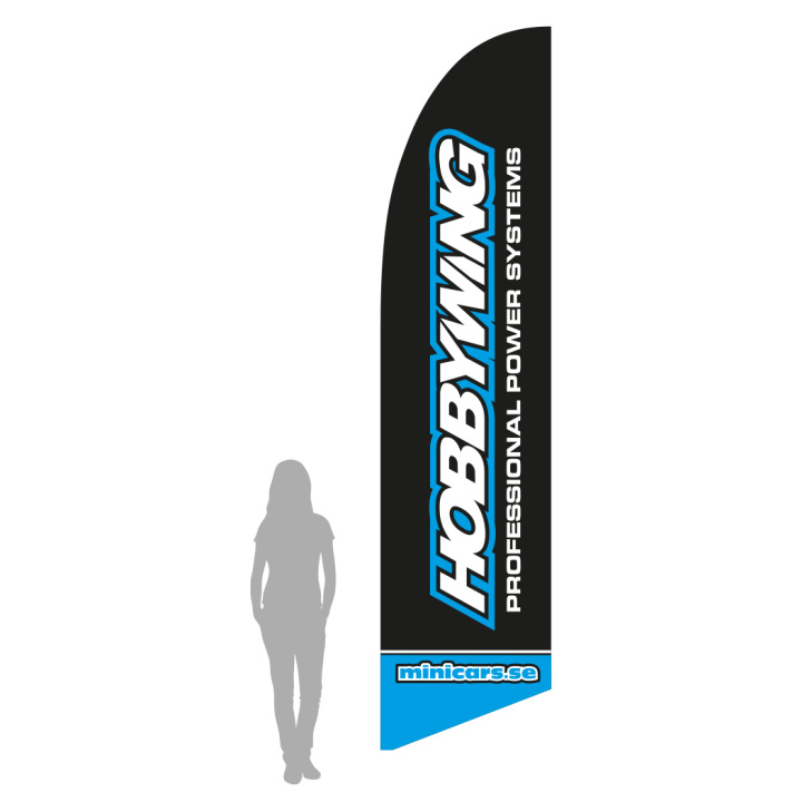 Beachflagga Hobbywing - L 410cm i gruppen Katalog / Fabrikat / M / Minicars / Reklamartiklar hos Minicars Hobby Distribution AB (MM5240-L)