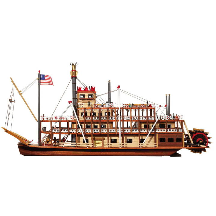 OcCre Mississippi 1/80 Hjulångare 740mm i gruppen Katalog / Bygghobby / Byggsatser Trä & Metall / Träbåtar hos Minicars Hobby Distribution AB (OC14003)