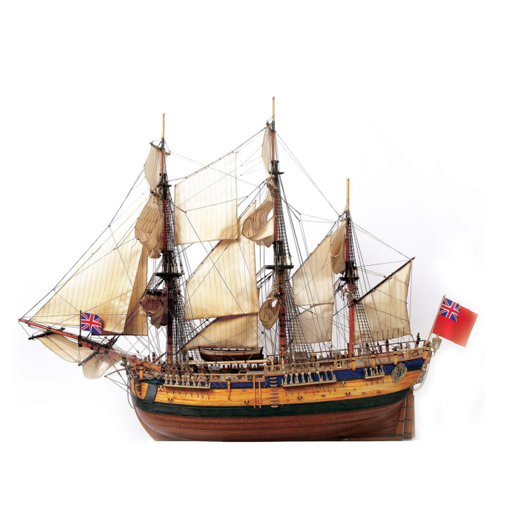 OcCre HMS Endeavour 1/54 Schiff 815mm in der Gruppe Katalog / Baumaterialien / Holz- und Metallmodelle / Holzboote bei Minicars Hobby Distribution AB (OC14005)