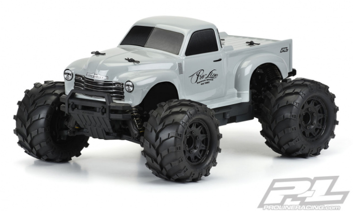 Kaross 50\'s Chevy Tough-Color (Grå) Stampede i gruppen Katalog / Fabrikat / P / Pro-Line / Karosser Truck hos Minicars Hobby Distribution AB (PL3255-14)