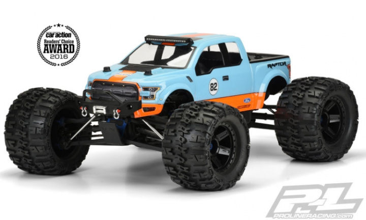 Body Ford F-150 Raptor 2017 (Clear) Summit/ Revo/ Maxx in der Gruppe Katalog / Hersteller / P / Pro-Line / Bodies Truck bei Minicars Hobby Distribution AB (PL3468-00)