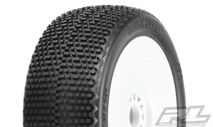 Buck Shot S3 on White Wheels 1/8 Buggy (2) in der Gruppe Katalog / Hersteller / P / Pro-Line / Tires & Wheels 1/8 Buggy bei Minicars Hobby Distribution AB (PL9062-233)