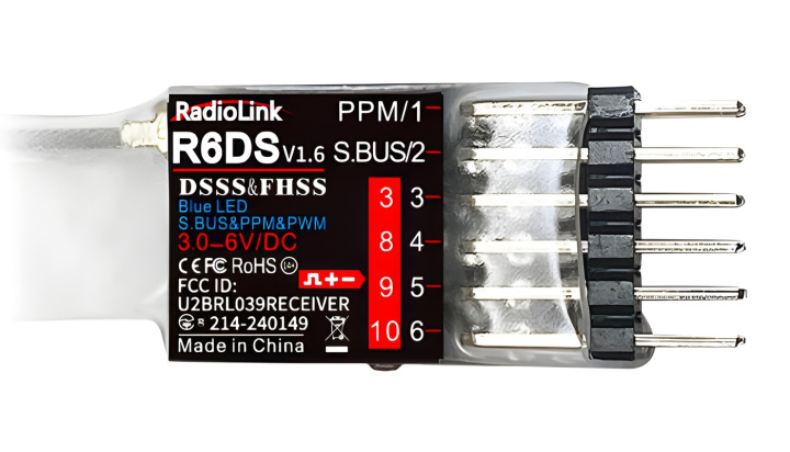 Mottagare R6DS 6/10-kanaler (AT9, AT9S, AT10, AT10ll) i gruppen Katalog / Tillbehör & Delar / Mottagare / Mottagare hos Minicars Hobby Distribution AB (RLR6DS)