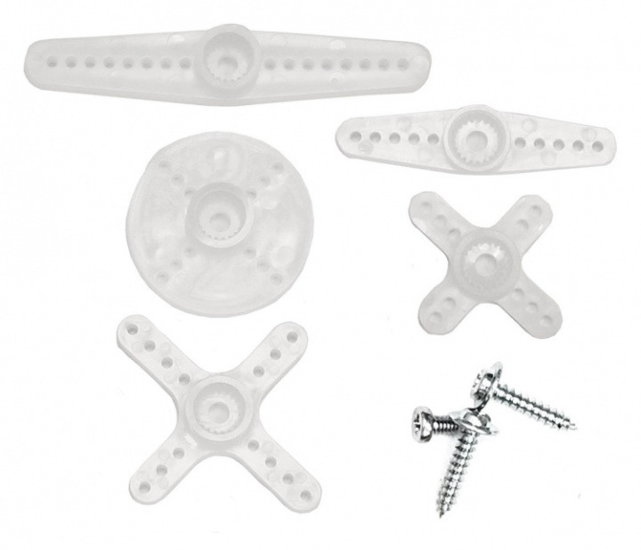 Servoarmar Set med Skruv för Standard Mini-servo 21T i gruppen Katalog / Fabrikat / S / Savöx / Servoarmar hos Minicars Hobby Distribution AB (SAV-SH11M)