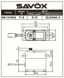 SW-1210SG Plus Servo 32Kg 0,13s HV Alu Coreless Ståldrev WP