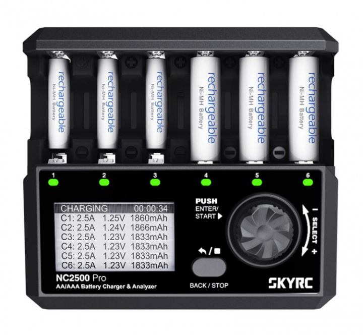 SkyRC NC2500 Laddare NiMH AA/AAA 0,1-2,5A 240AC i gruppen Katalog / Fabrikat / S / SkyRC / Laddare & Nätaggregat hos Minicars Hobby Distribution AB (SK100185)