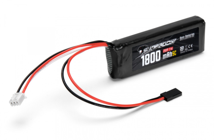 Mottagarbatteri Li-Po 7,4V 1800mAh 5C i gruppen Katalog / Tillbehör & Delar / Batterier & Tillb. / Tx/Rx hos Minicars Hobby Distribution AB (SWHE0001)