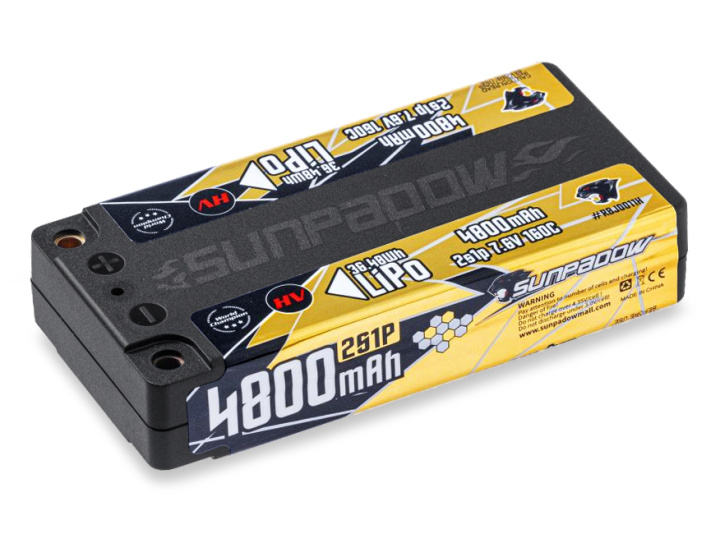 Li-Po Batteri 2S 7,6V 4800mAh 160C HV Shorty ULCG i gruppen Katalog / Fabrikat / S / Sunpadow / Sunpadow Batterier hos Minicars Hobby Distribution AB (SWRBJ0011H)