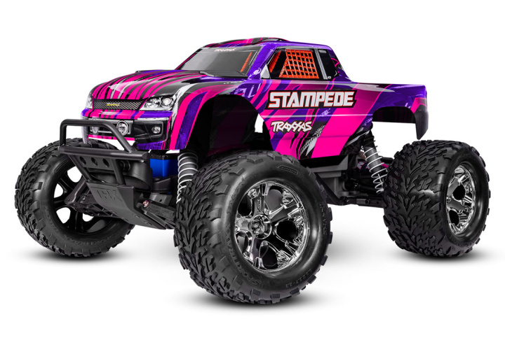 Stampede 2WD 1/10 RTR TQ EHD Pink USB-C - With Battery/Charger in the group Catalog / Brands / T / Traxxas / Models at Minicars Hobby Distribution AB (TRX36254-8-PINK)