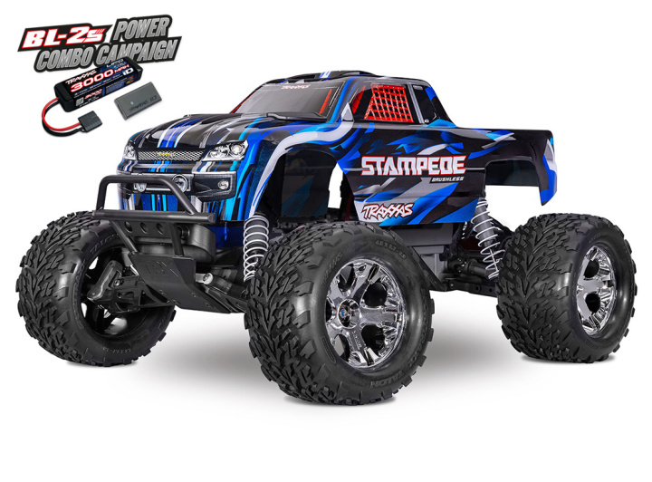 Stampede 2WD 1/10 RTR TQ BL-2s HD Blå i gruppen Katalog / Fabrikat / T / Traxxas / Modeller hos Minicars Hobby Distribution AB (TRX36354-4-BLUE)