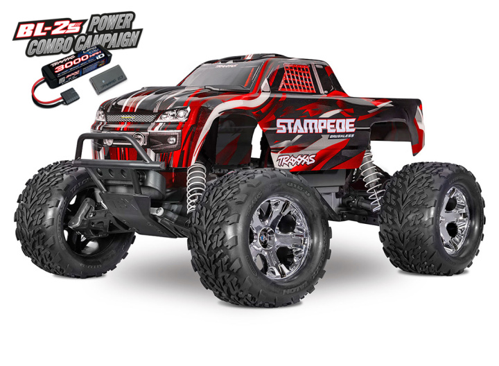 Stampede 2WD 1/10 RTR TQ BL-2s HD Röd i gruppen Katalog / Fabrikat / T / Traxxas / Modeller hos Minicars Hobby Distribution AB (TRX36354-4-RED)
