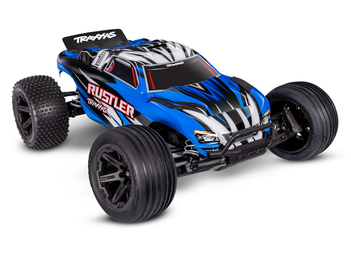 Rustler 2WD 1/10 RTR TQ EHD Blå-X USB-C Med Batteri/Laddare i gruppen Katalog / Modeller R/C / Bilar / 1/10 Buggy/Truck/SC El hos Minicars Hobby Distribution AB (TRX37254-8-BLUEX)