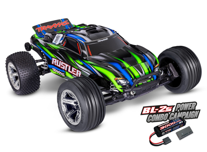 Rustler 2WD 1/10 RTR TQ BL-2s EHD Grön i gruppen Katalog / Fabrikat / T / Traxxas / Modeller hos Minicars Hobby Distribution AB (TRX37354-4-GRN)