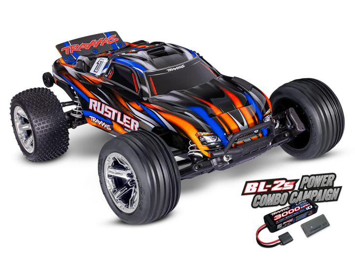 Rustler 2WD 1/10 RTR TQ BL-2s EHD Orange i gruppen Katalog / Fabrikat / T / Traxxas / Modeller hos Minicars Hobby Distribution AB (TRX37354-4-ORNG)