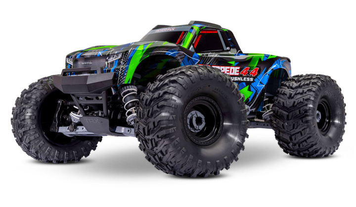 Stampede 4x4 1/10 HD VX3 BL 3S RTR Grön i gruppen Katalog / Fabrikat / T / Traxxas / Modeller hos Minicars Hobby Distribution AB (TRX67454-4-GRN)
