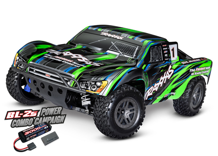 Slash 4x4 1/10 RTR TQ BL-2s Grön i gruppen Katalog / Fabrikat / T / Traxxas / Modeller hos Minicars Hobby Distribution AB (TRX68154-4-GRN)